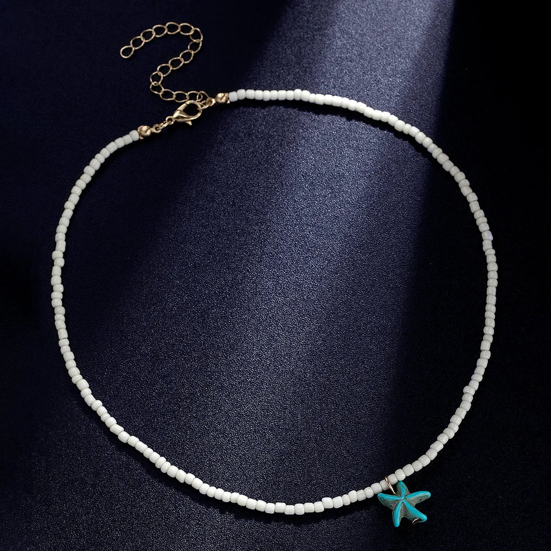 Chic Bohemian Turquoise Starfish Necklace