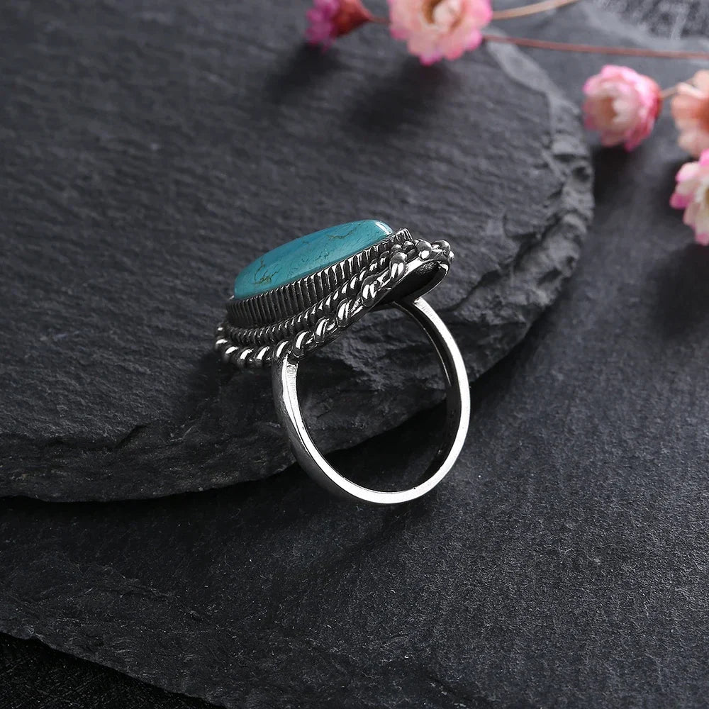 Vintage Sterling Silver Turquoise Statement Ring