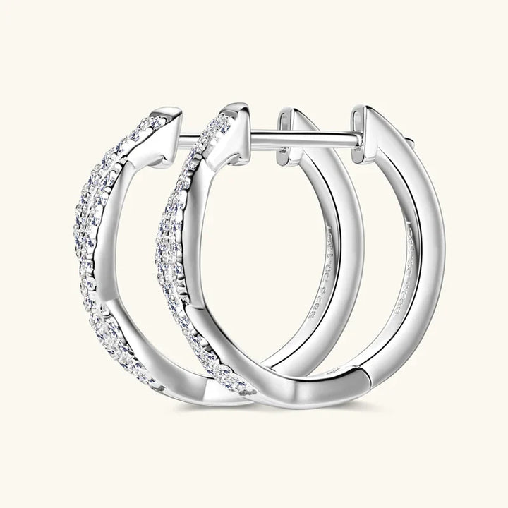 Zirconia Gold Braided Earrings