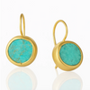 Gold earrings with turquoise stone