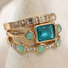 Ocean - Vintage Crystal Ring Set