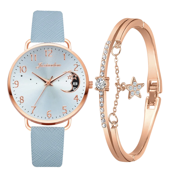 Daniela | Moon Dial Watch & Bracelet Set