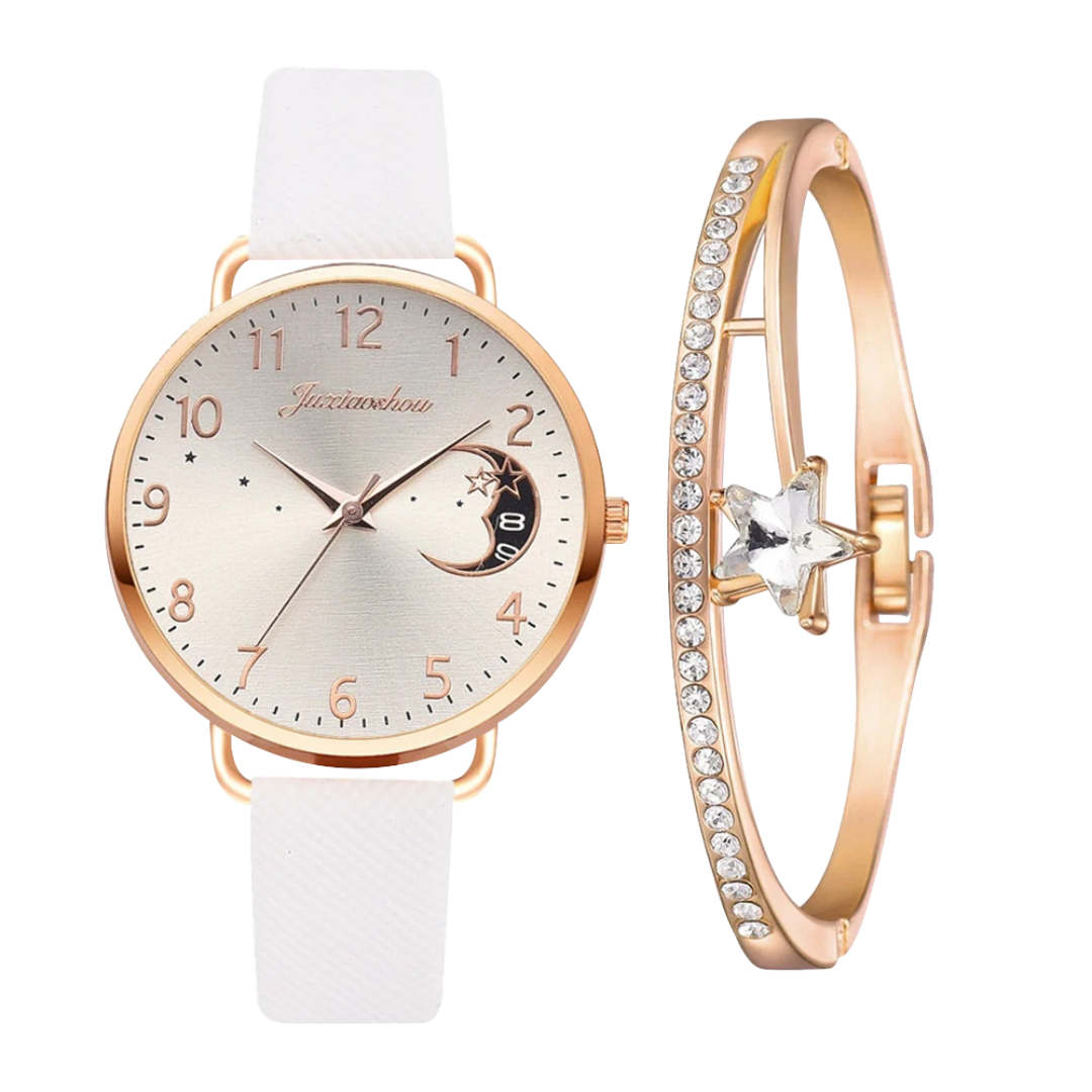 Daniela | Moon Dial Watch & Bracelet Set