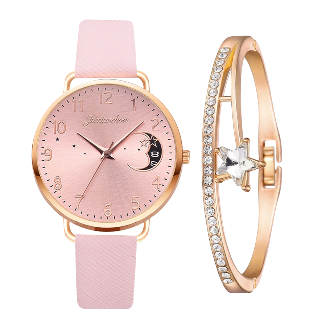 Daniela | Moon Dial Watch & Bracelet Set
