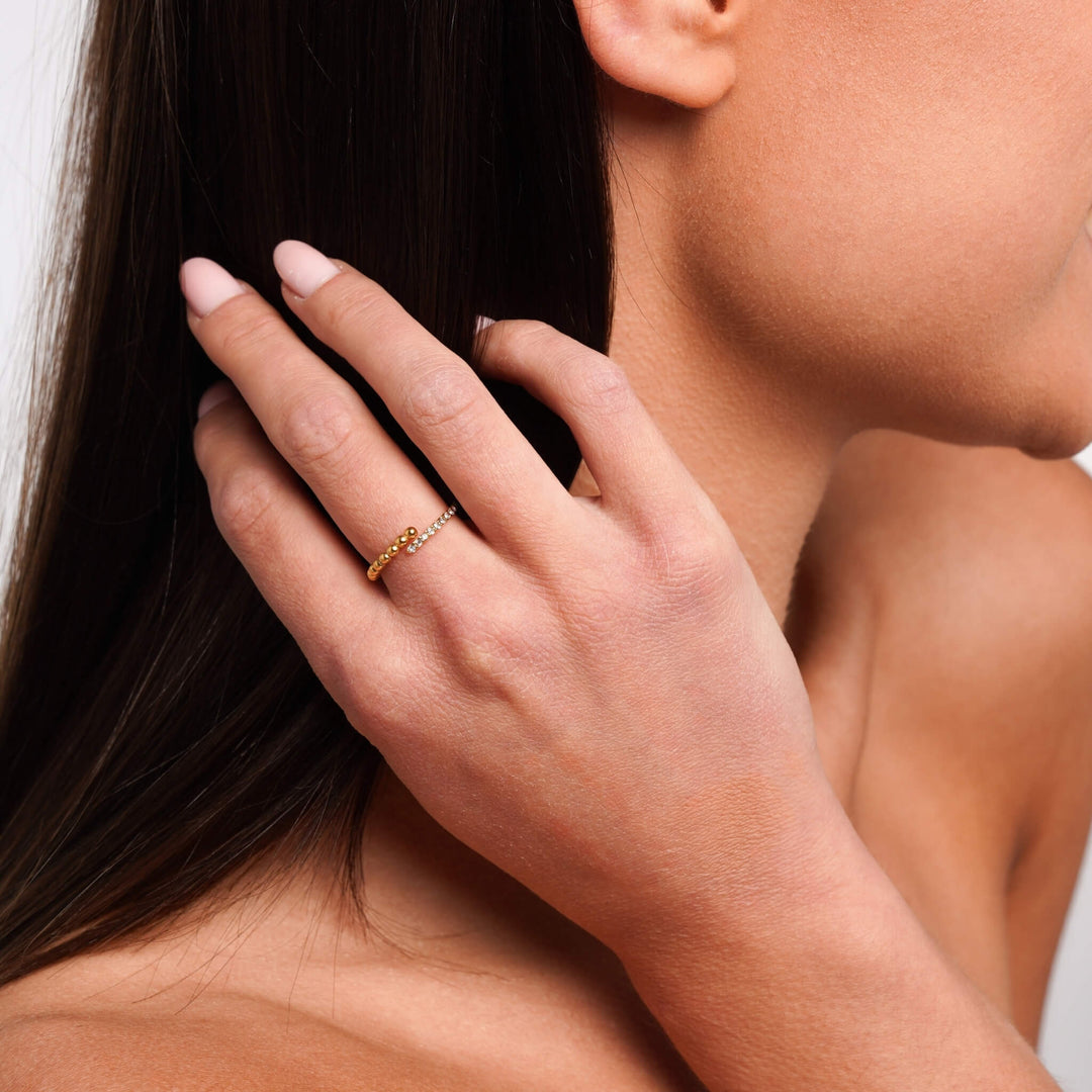 Bead & Crystal Ring