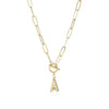 A-Z Initial Toggle Paperclip Necklace