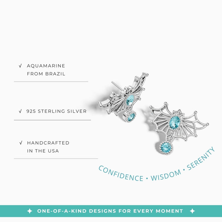 Aether Weave Earrings - Aquamarine