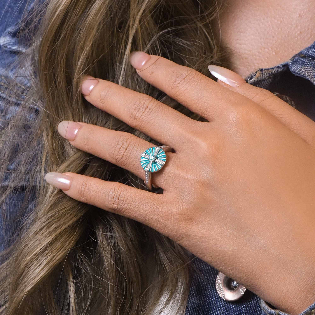 Azure Compass Ring