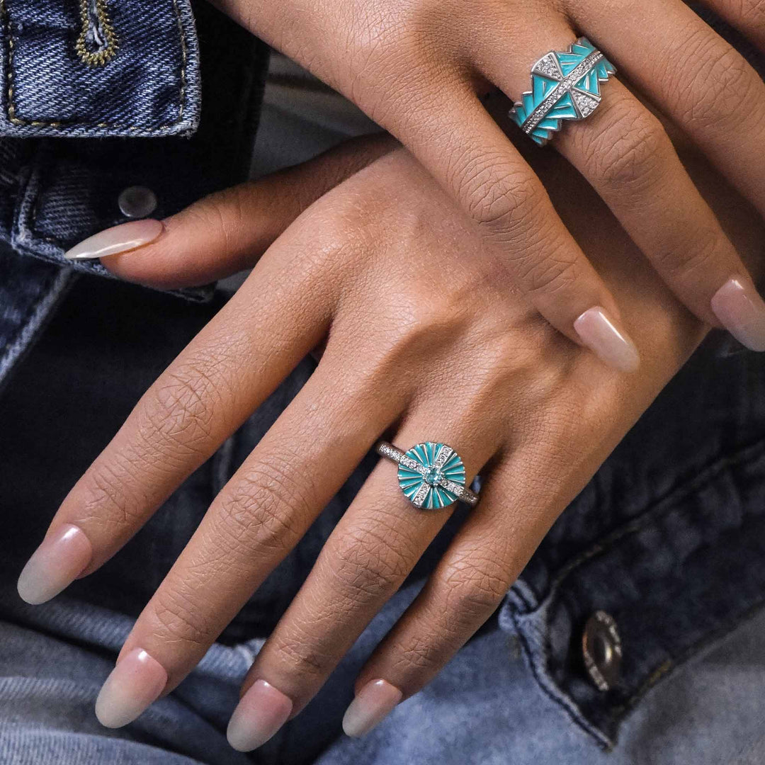 Azure Compass Ring