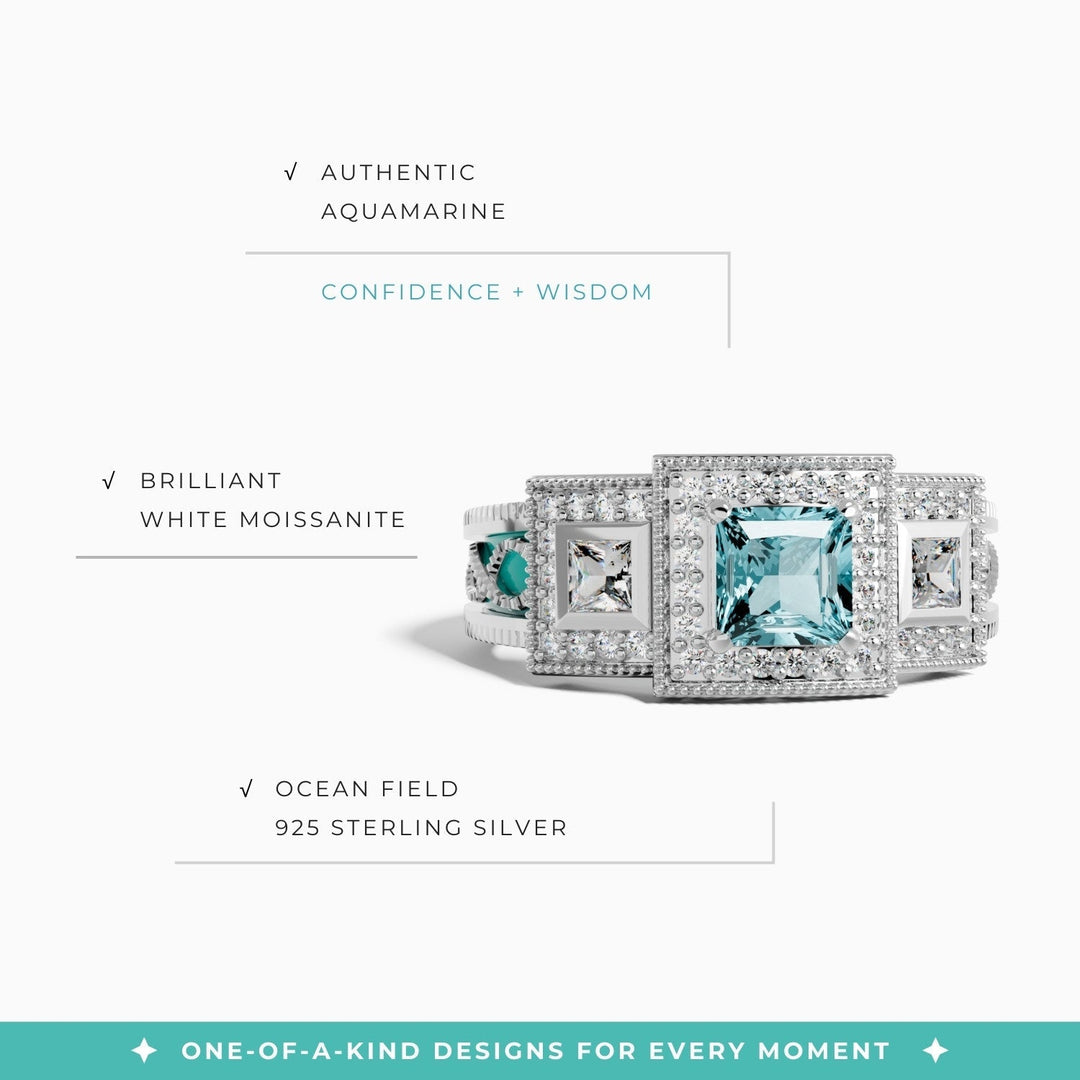 Azure Lighthouse Ring - Aquamarine