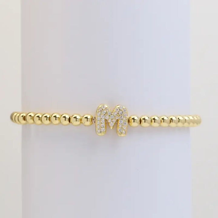 A-Z Bubble Initial Beaded Bracelet