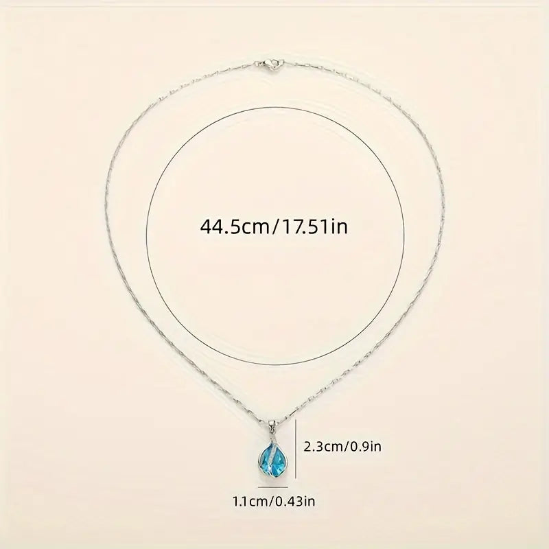 Chic Blue Stone Necklace