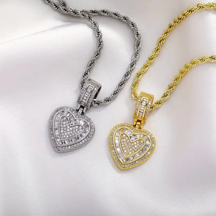 Diamond Heart Statement Necklace