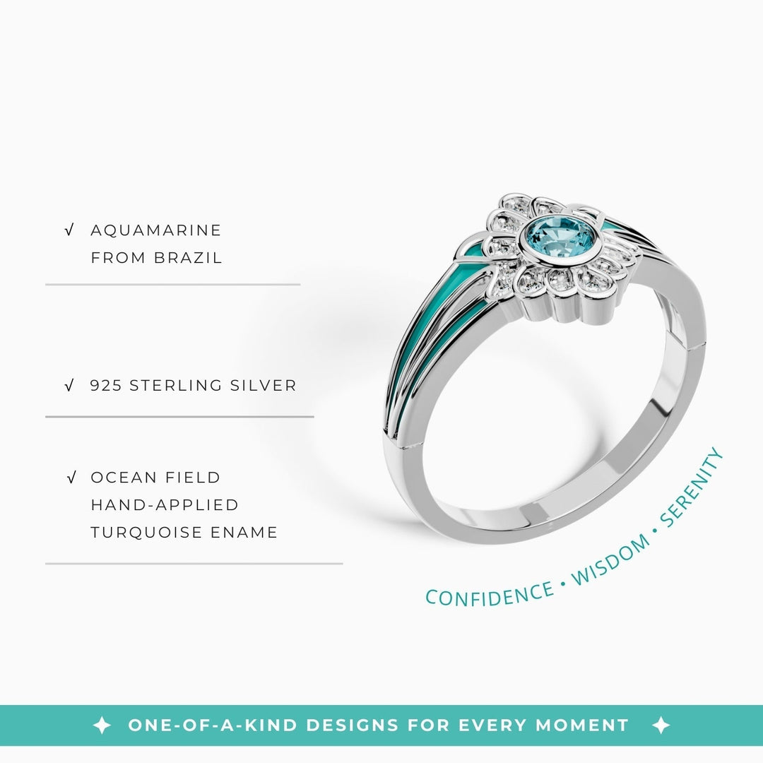 Desert Bloom Ring - Aquamarine