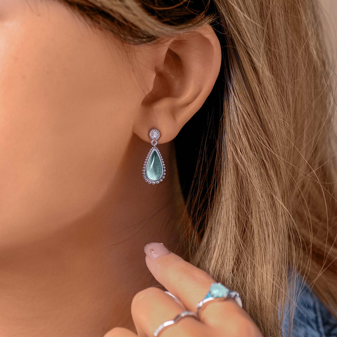 Desert Teardrop Earrings - Aquamarine