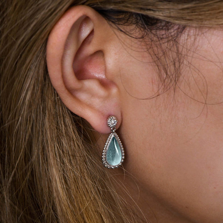 Desert Teardrop Earrings - Aquamarine