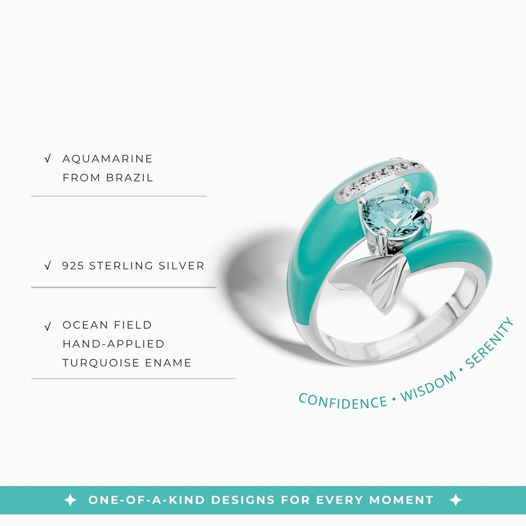 Dolphin's Serenade Ring - Aquamarine