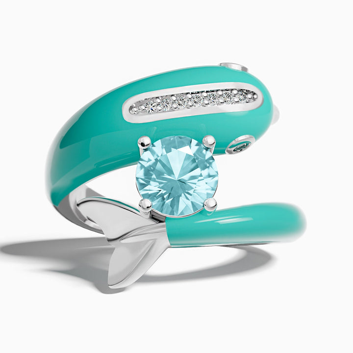 Dolphin's Serenade Ring - Aquamarine