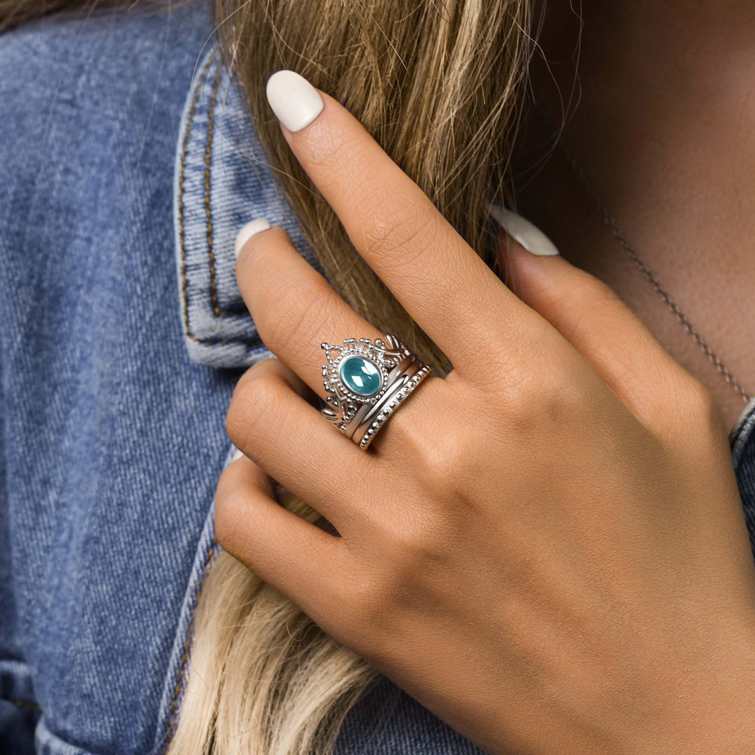 Dustland Crown Ring - Aquamarine