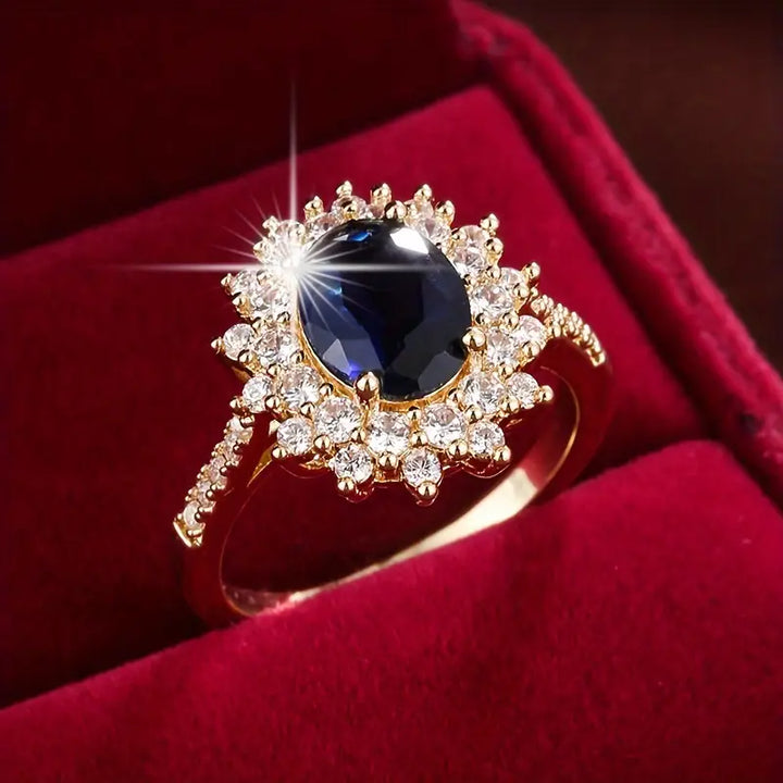 Shiny Sapphire Gold Ring