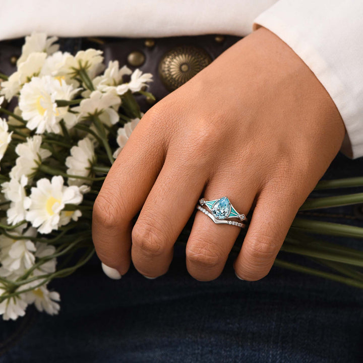 Eternal Angel's Tear Ring - Aquamarine