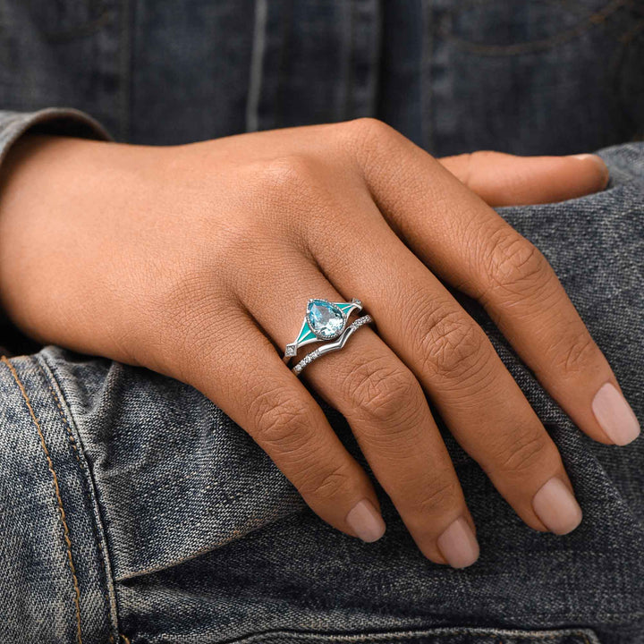Eternal Angel's Tear Ring - Aquamarine