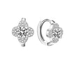 Moissanite Clover Earrings | White Gold