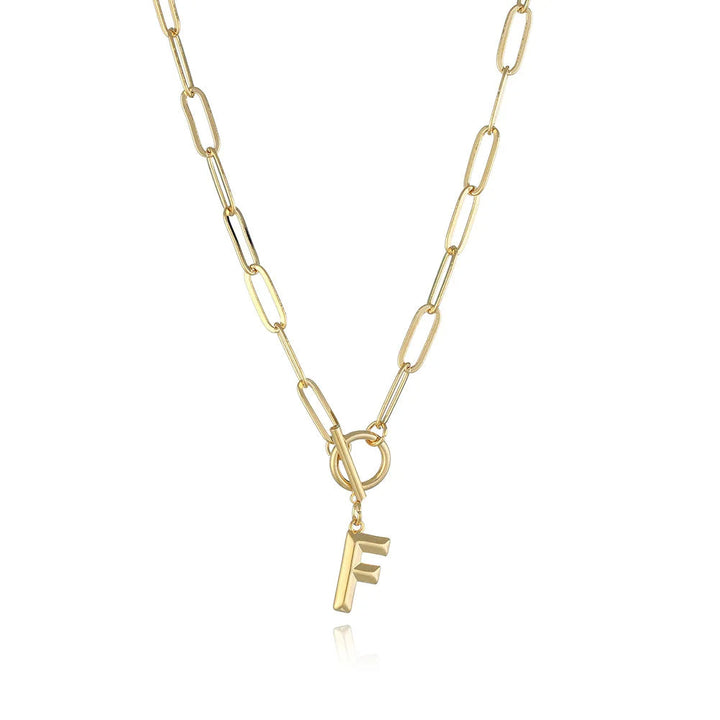 A-Z Initial Toggle Paperclip Necklace