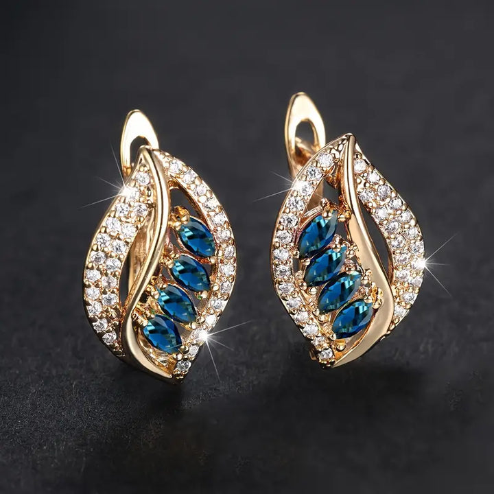 Sapphire Gold Earrings