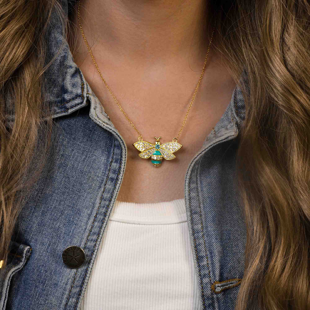 Hive Echo Necklace - Aquamarine