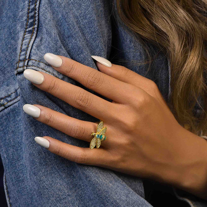 Hive Echo Ring - Aquamarine