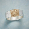 Vintage Golden Threads Silver Ring