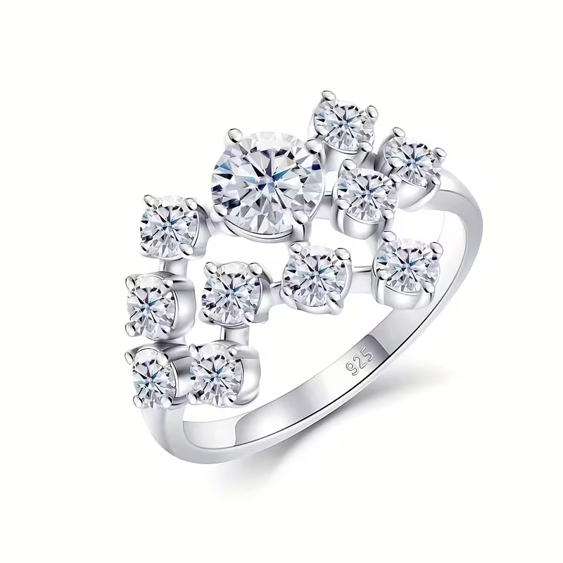 Crystal Irregular Gold Ring