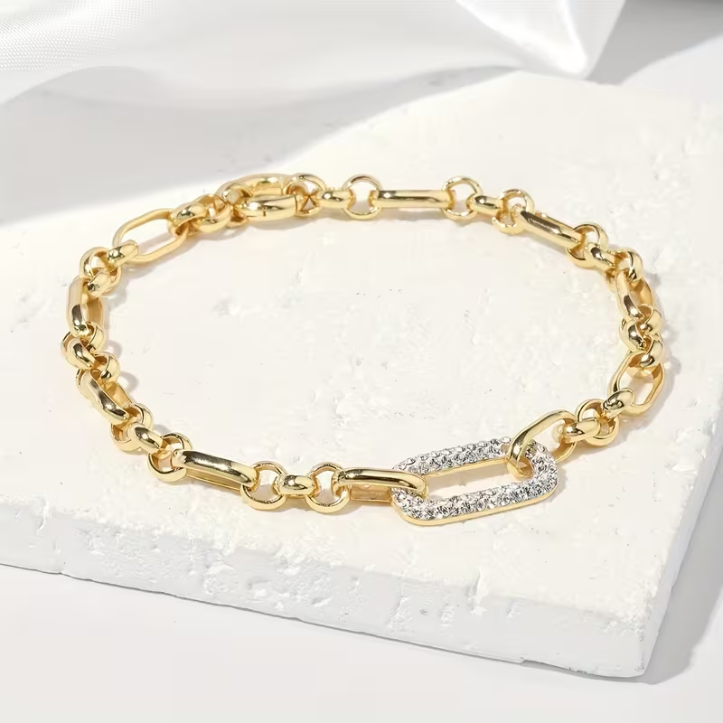 Bright Golden Paperclip Bracelet