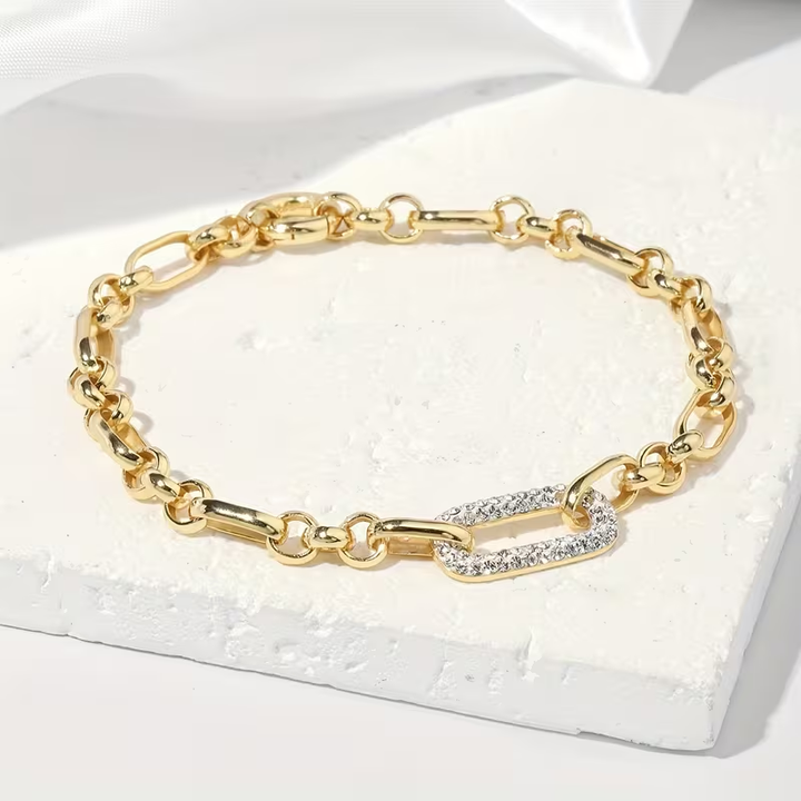 Bright Golden Paperclip Bracelet
