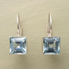Vintage Blue Cubic Glass Earrings