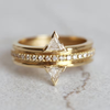 Vintage White Glass Gold Ring