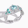 Interwoven Lucky Leaf Ring - Aquamarine