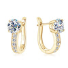 Channel Moissanite Huggie Earrings | Gold