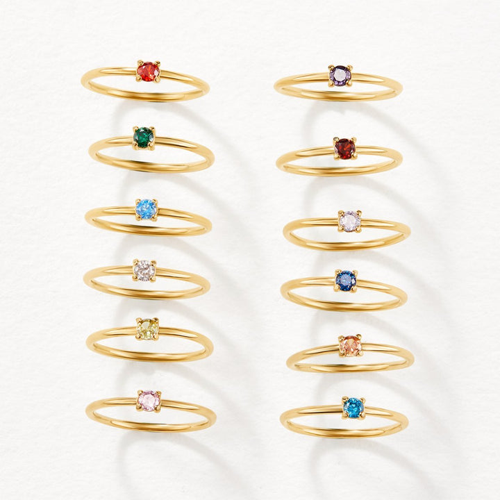 January Birthstone 18K Gold Ring