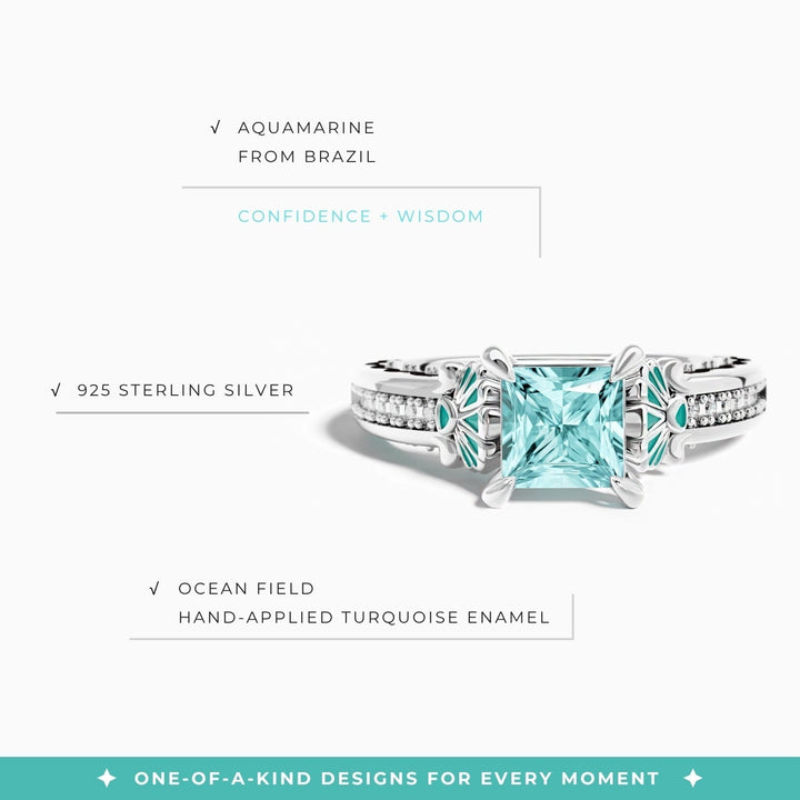 Lumen Crest Ring - Aquamarine