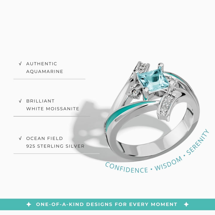Milky Way Kiss Ring - Aquamarine