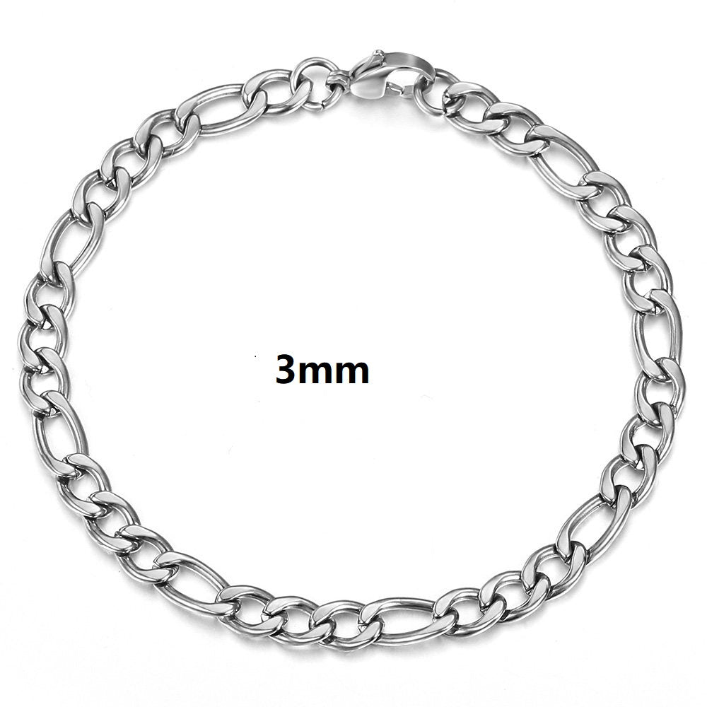 14K Gold Plated Figaro Chain Bracelet
