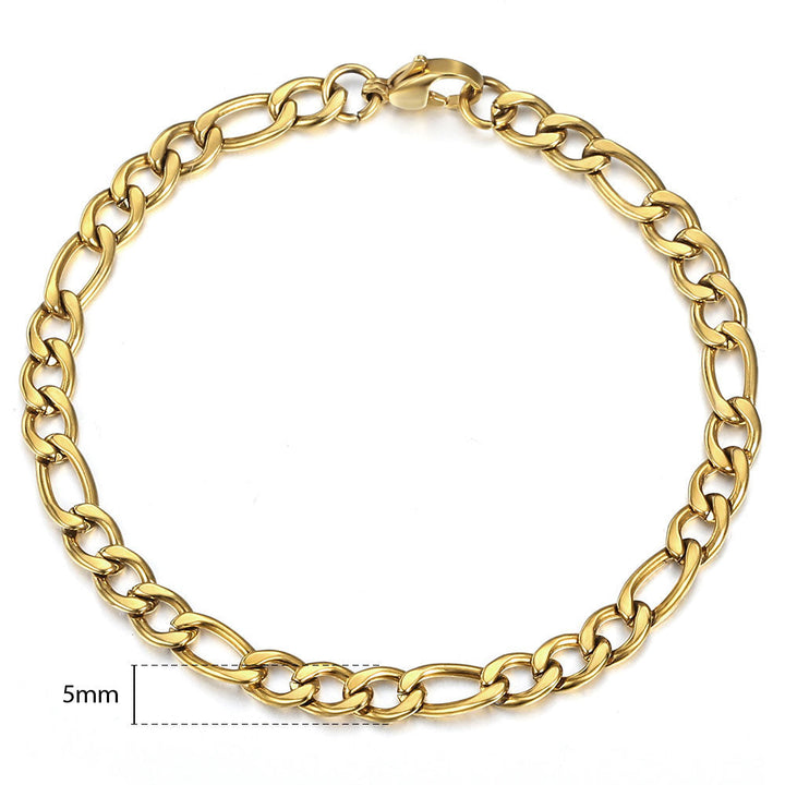 14K Gold Plated Figaro Chain Bracelet