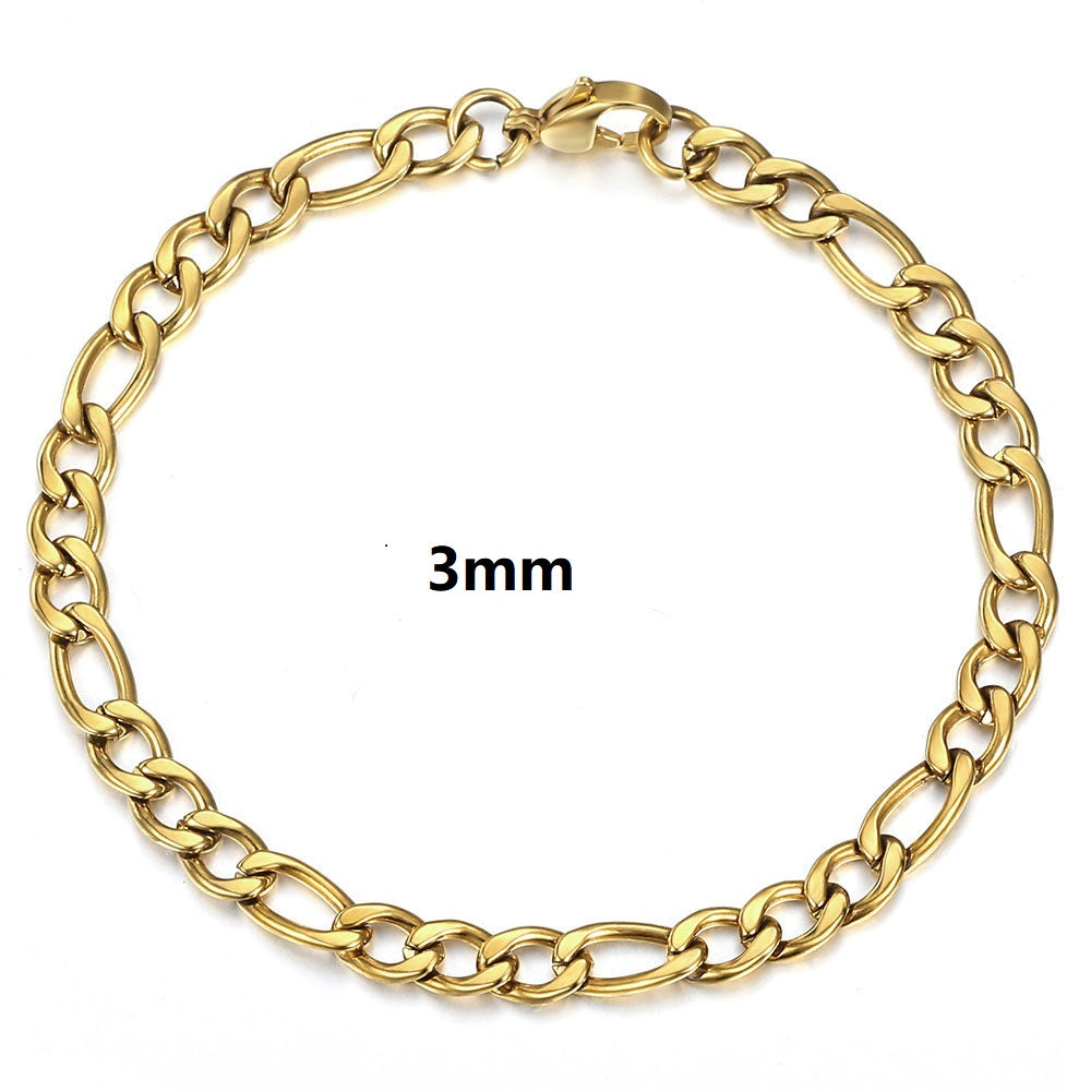 14K Gold Plated Figaro Chain Bracelet