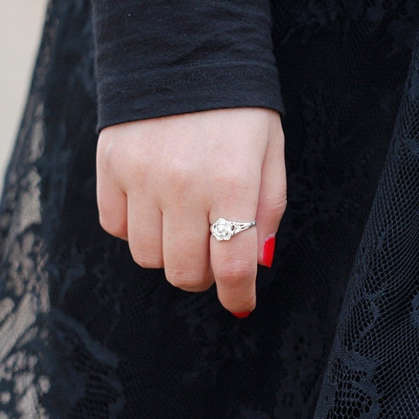 Sterling Silver Rose Ring