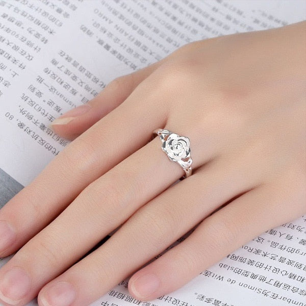 Sterling Silver Rose Ring