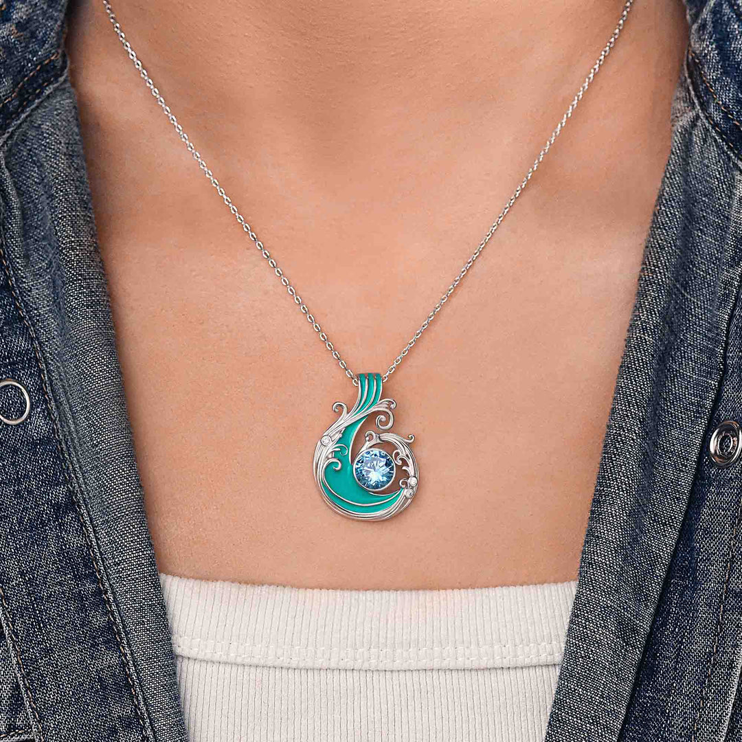 Savanna Swirl Necklace - Aquamarine