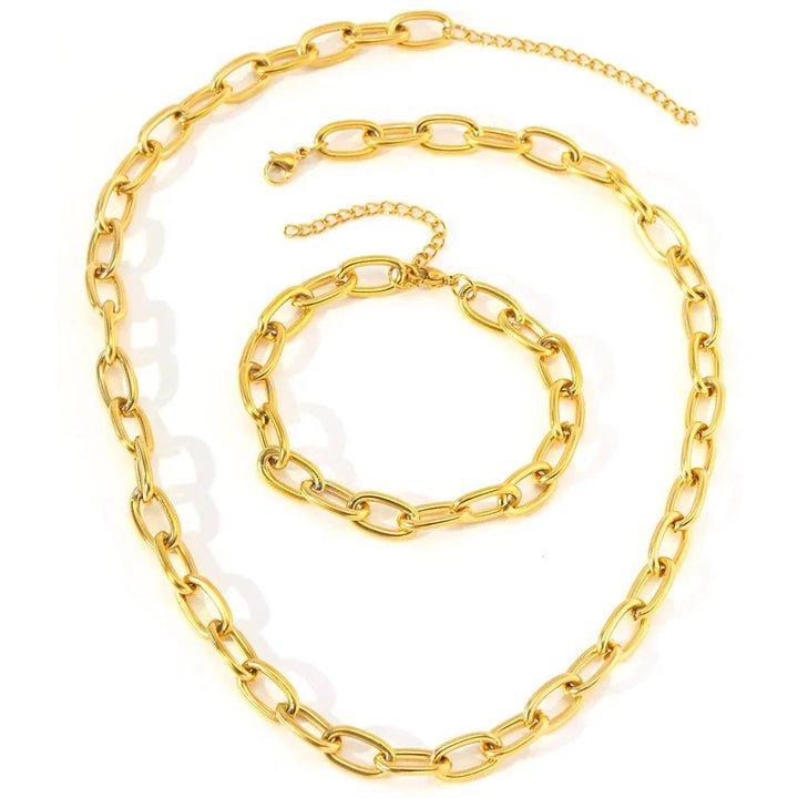 Paperclip Necklace & Bracelet Set