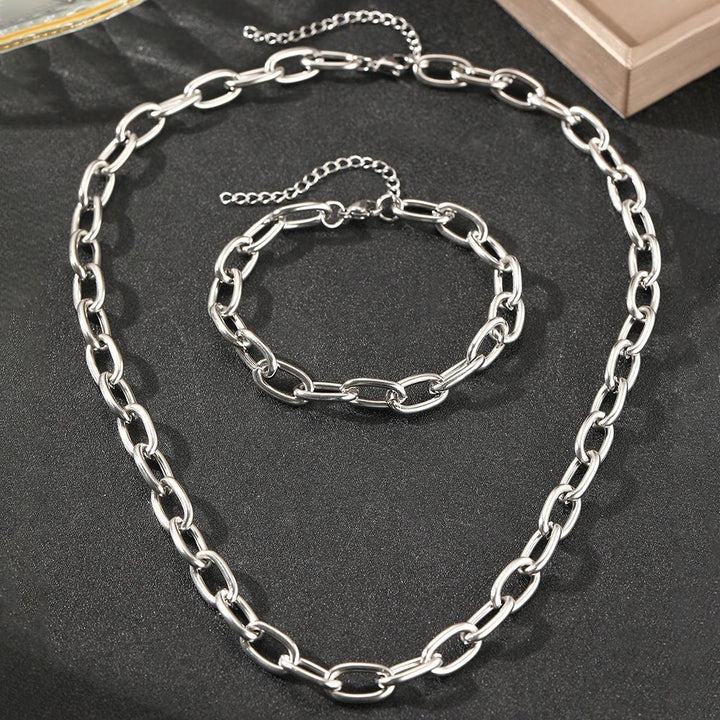 Paperclip Necklace & Bracelet Set